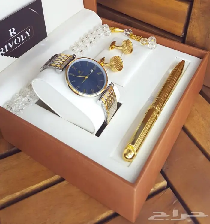 طقم ساعة رجالي ضمان سنه 21