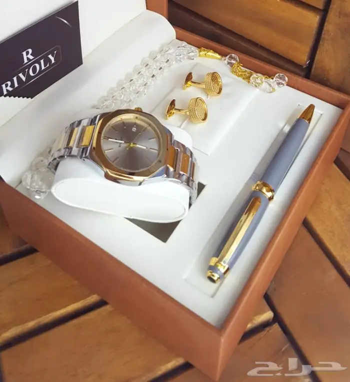 طقم ساعة رجالي ضمان سنه 8