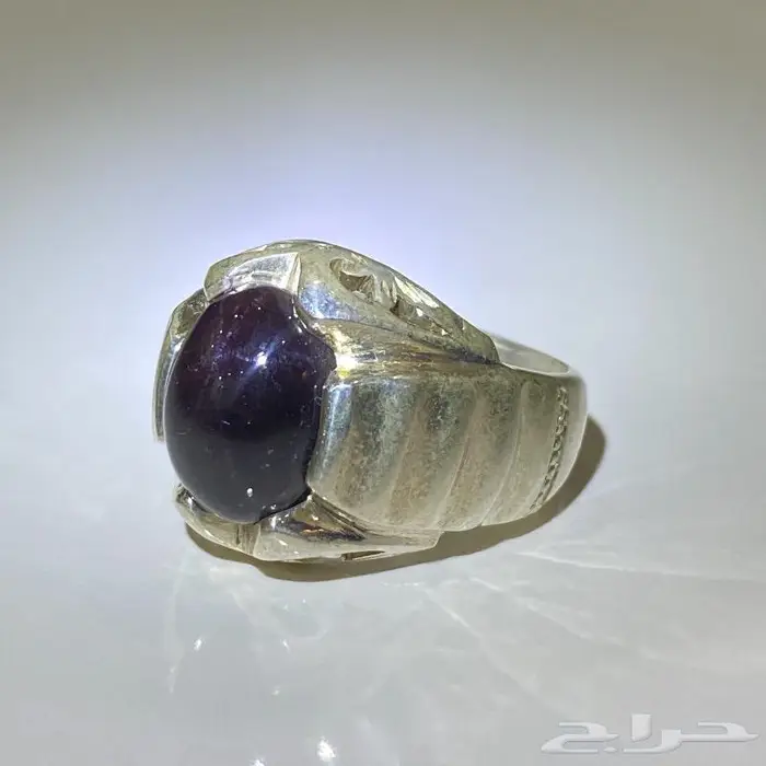خاتم قارنيت طبيعي نجمي فضه صافيه 6