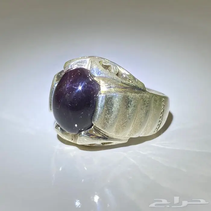 خاتم قارنيت طبيعي نجمي فضه صافيه 8