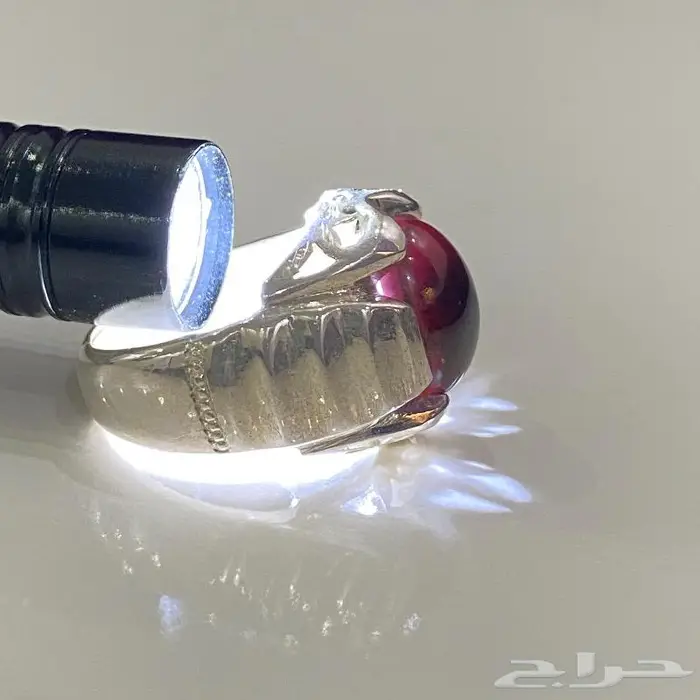 خاتم قارنيت طبيعي نجمي فضه صافيه 7