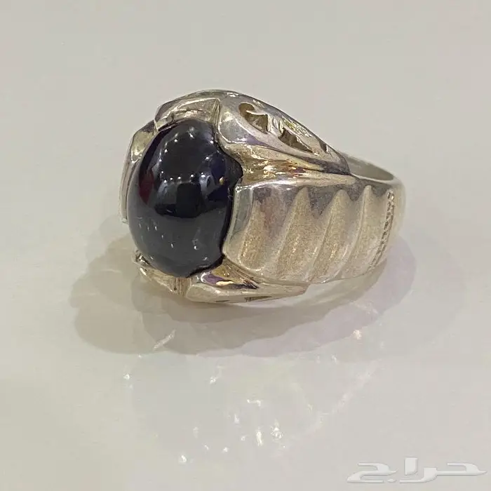 خاتم قارنيت طبيعي نجمي فضه صافيه 3