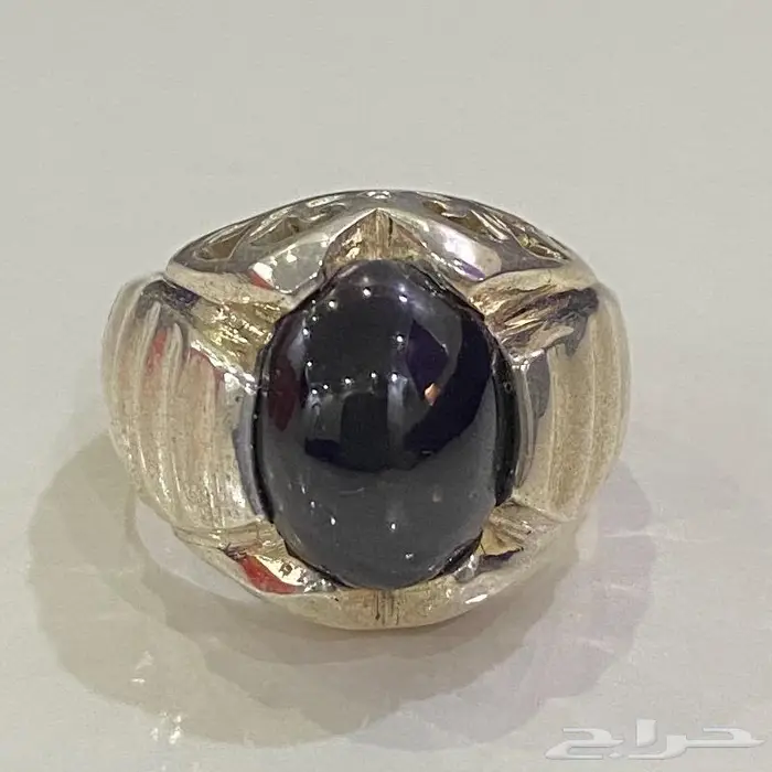 خاتم قارنيت طبيعي نجمي فضه صافيه 5