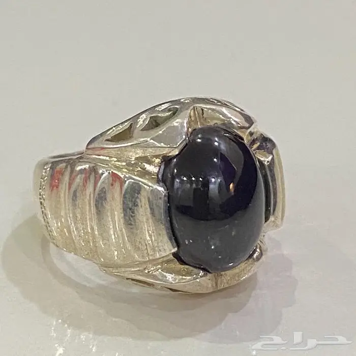 خاتم قارنيت طبيعي نجمي فضه صافيه 0