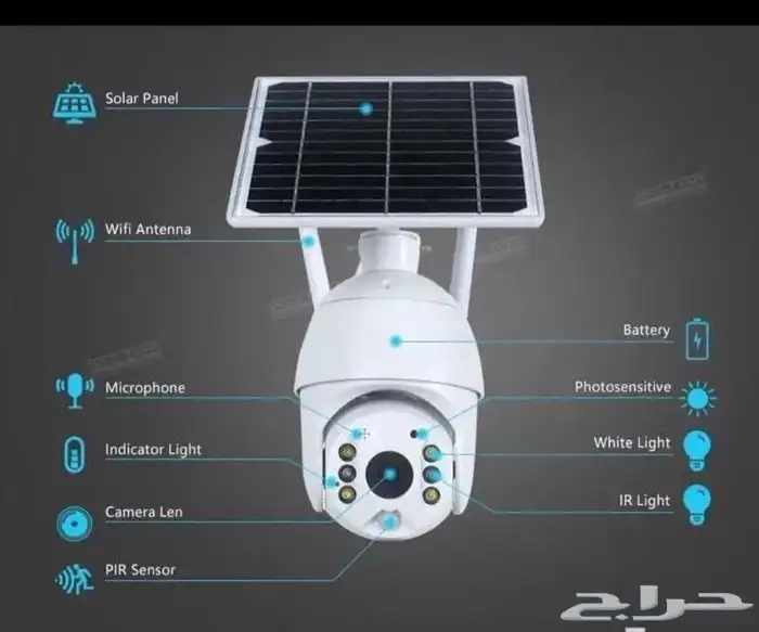 تصفيه كميرا مراقبه تشتغل شريحة جوال 4G عالطاقه الشمسيه 2