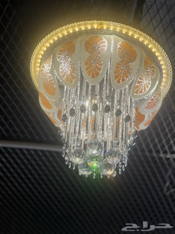 نجف ثريا لطش و كرستال ذهبي وفضي 1