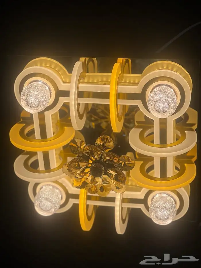 نجف ثريا لطش و كرستال ذهبي وفضي 2