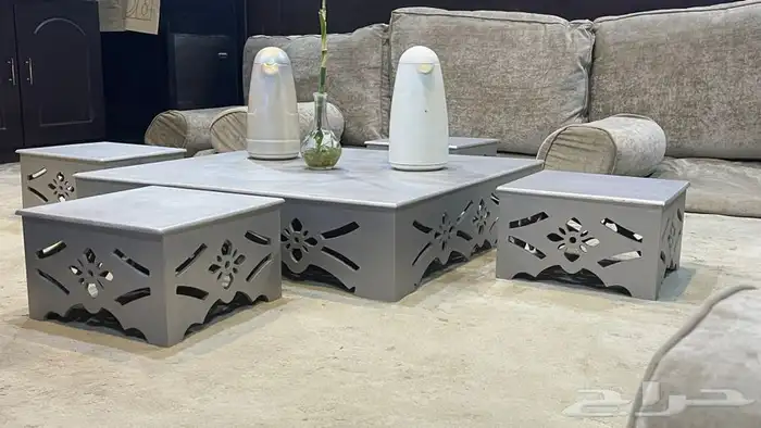 طاولة ارضية قهوة او مجلس خشبي خماسي 2
