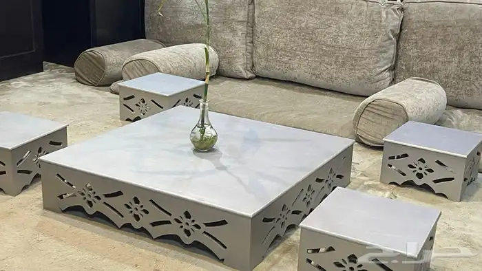 طاولة ارضية قهوة او مجلس خشبي خماسي 3