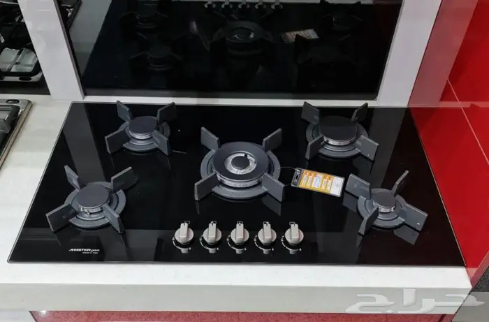 سطح غاز ايطالي زجاج اسود سيراميك 1