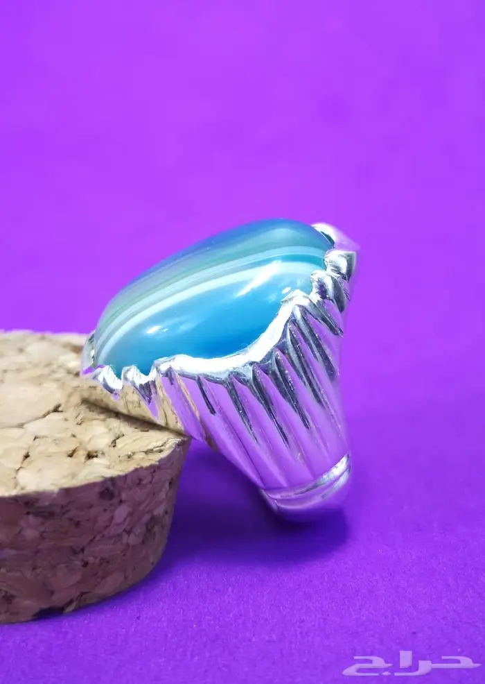 خاتم فضة عقيق 0