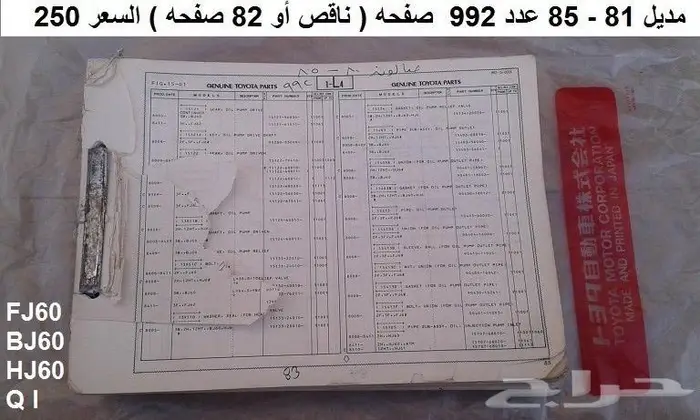 كتالوج قطع غيار لاندكروزر 81 - 87 صالون 3