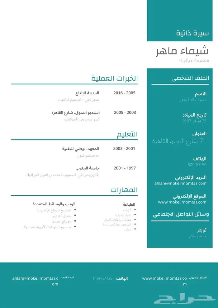 تصميم سيرة ذاتية Cv-تصميم و تعديل سيرة ذاتية 8