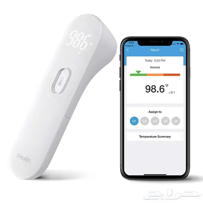 مقياس حرارة iHealth الأصلي بدون لمس تقنية ذكية بلوتوث 1