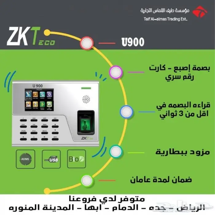 أجهزة بصمة حضور وانصراف ربط الفروع مع الادارة 2