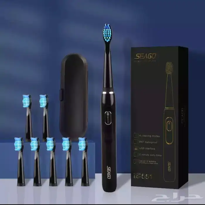 عرض توفيري فرشاة اسنان كهربائية مع 8 روؤس ومحفظة 1