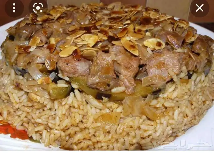 مقلوبه فلسطينيه على اصولها لحم ودجاج 1