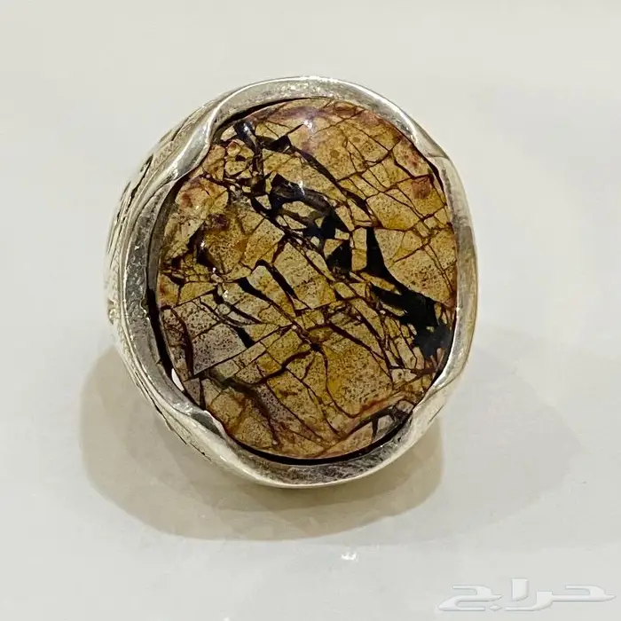 خاتم عقيق يماني خامة الملوك جزع خرائطي ملكي 2