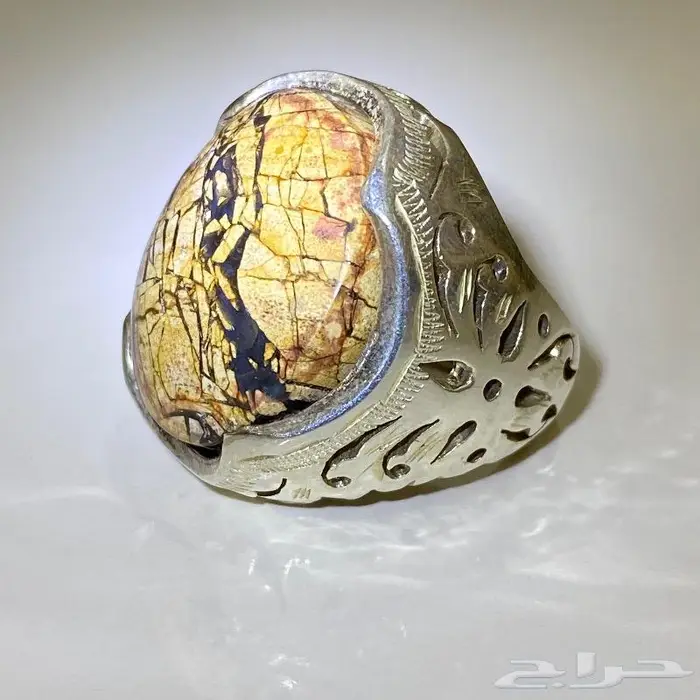 خاتم عقيق يماني خامة الملوك جزع خرائطي ملكي 7