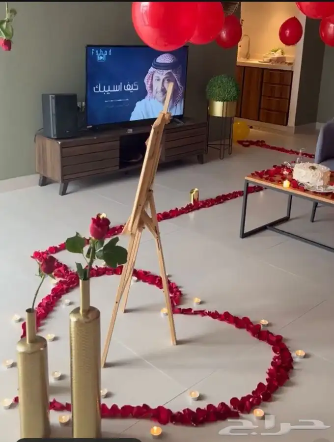 تنسيق حفله رومانسيه منسق ورد 24