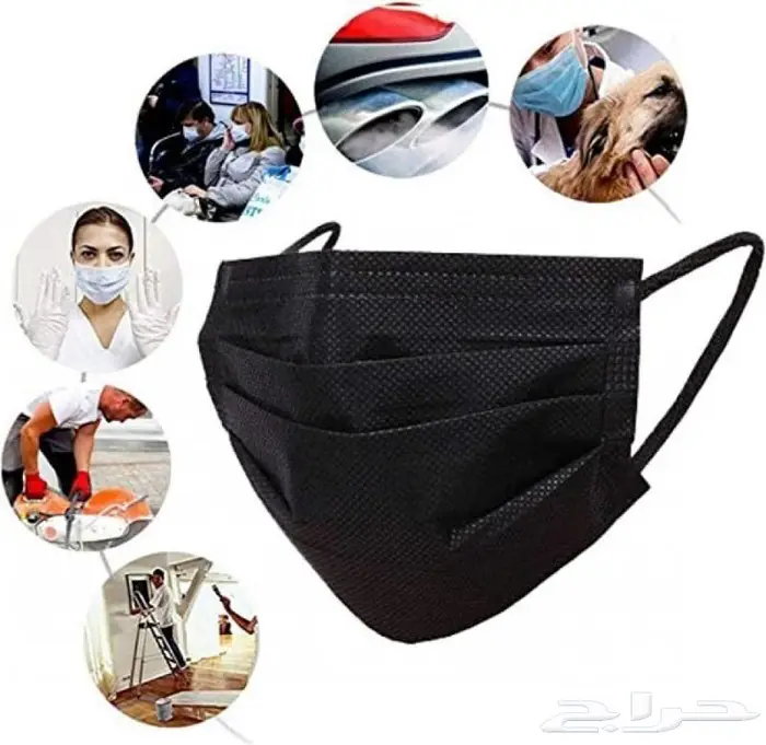 غطاء رأس -كمامة -غطاء رأس اسود-كمامة اسود 3