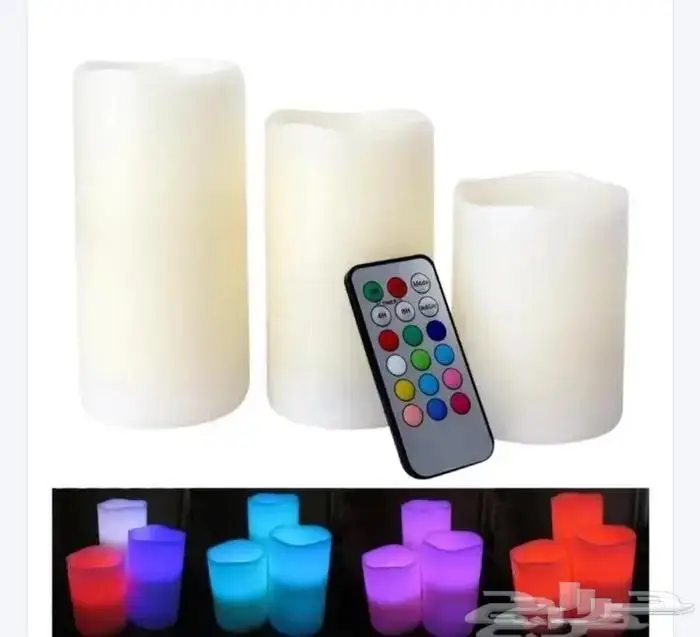 شمعات ملونة بإضاءة 0