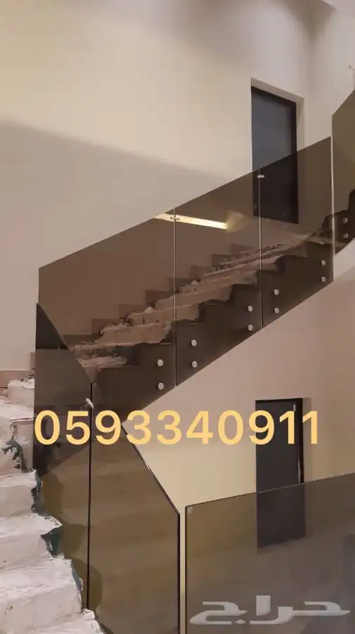 درابزين زجاج شاورات 17