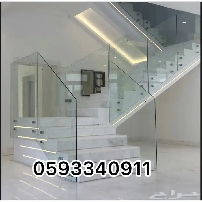 درابزين زجاج شاورات 5