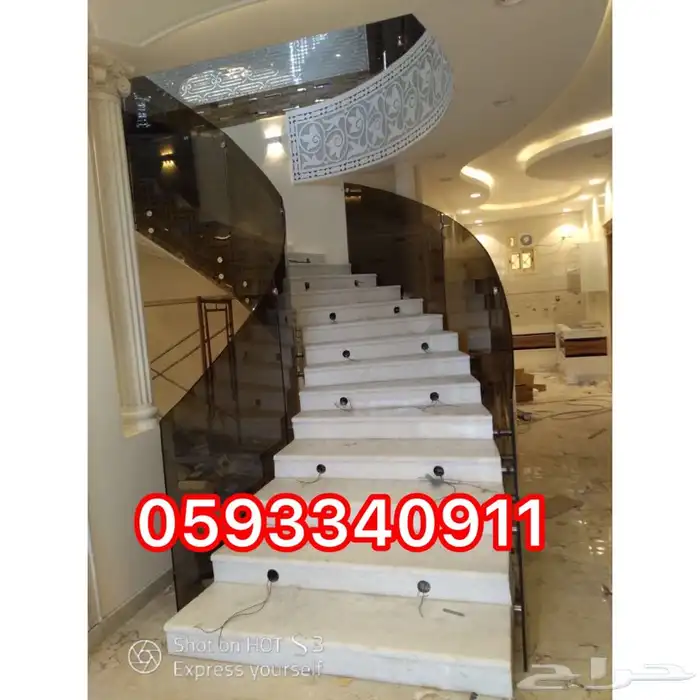 درابزين زجاج شاورات 12