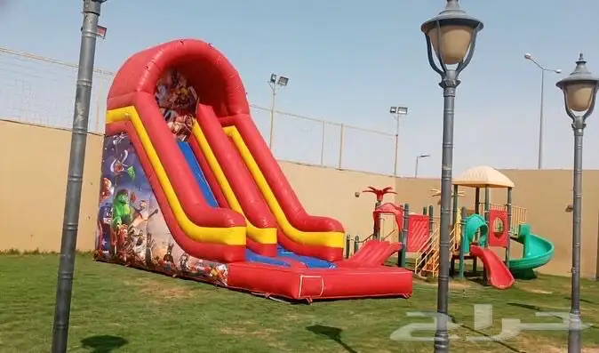نطيطات وزحاليق هوائيه ومائيه وملاعب صابونيه لتأجير اليومي 2