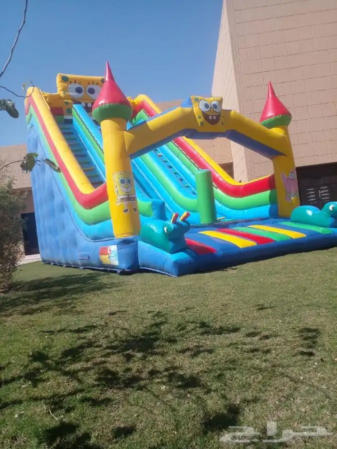 نطيطات وزحاليق هوائيه ومائيه وملاعب صابونيه لتأجير اليومي 6