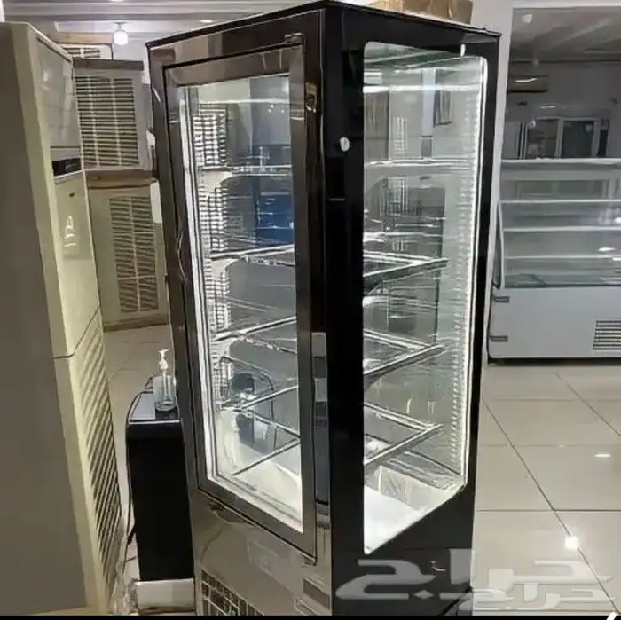 ثلاجة BANCOOL عرض حلويات 4 جوانب زجاج استيل 7