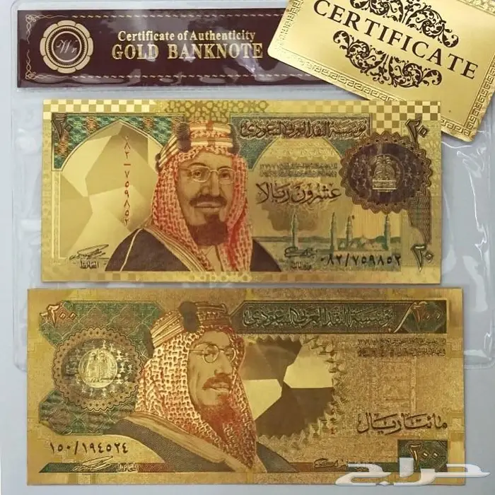 نماذج عملات سعودية ملونة بذهب - جديدة 11