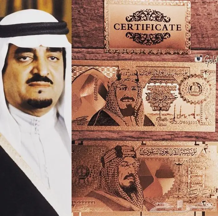 نماذج عملات سعودية ملونة بذهب - جديدة 9