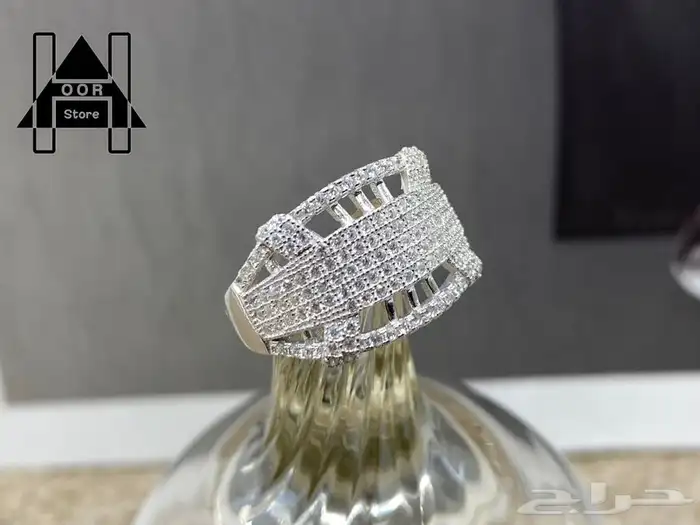 طقم فضة نسائي راقي جدا عيار 925 شبيه الألماس مع ساعة هدية 3