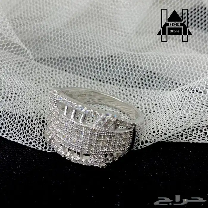 طقم فضة نسائي راقي جدا عيار 925 شبيه الألماس مع ساعة هدية 7