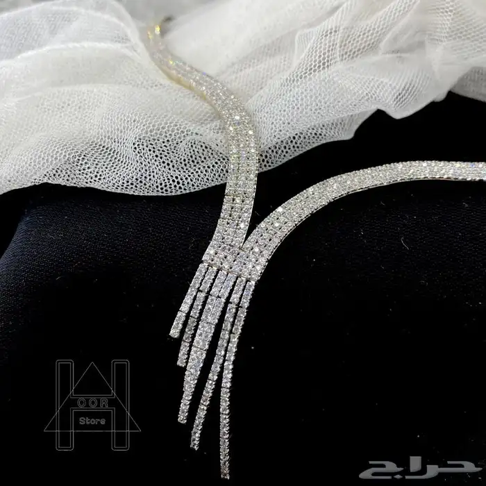 طقم فضة نسائي راقي جدا عيار 925 شبيه الألماس مع ساعة هدية 6