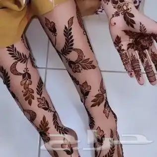 نقاشة حناءالرياض ام بندرى رسم تجهيزالعروس 19
