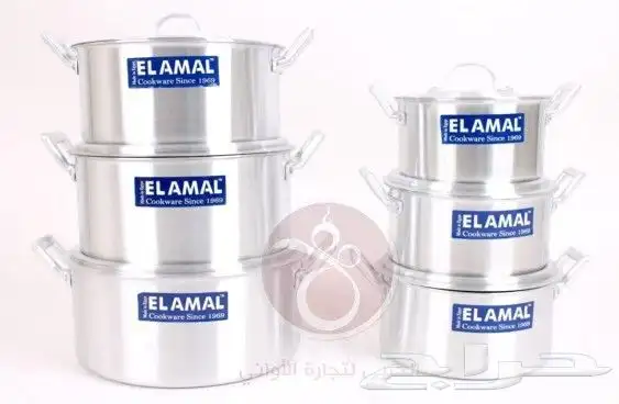 طقم قدور المنيوم الأمل ثقيل مكون من 6 قدور السعر 230 ريال 2