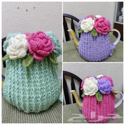 غطاء براد شاي بالكروشيه خيوط تركية 0
