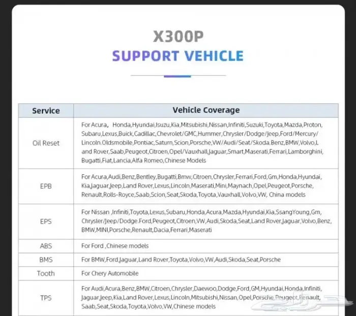 جهاز فحص سيارات XTOOLS X300P بسعر مخفض 5