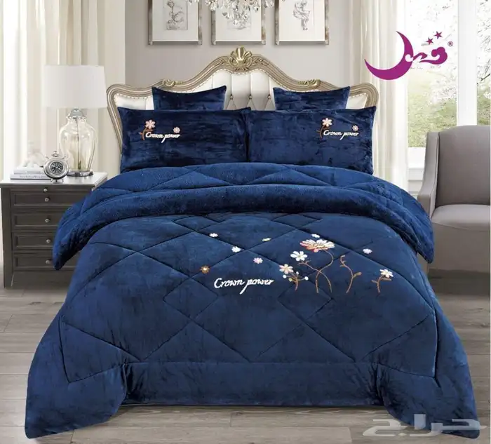 مفرش سرير 6 قطع نفرين شتوي مخمل فرو ب220 ريال 7