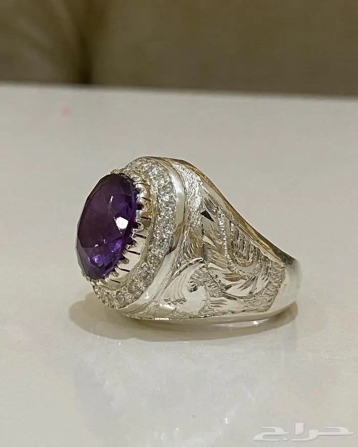 خاتم اميتست طبيعي ملكي المنظر والصياغه 16