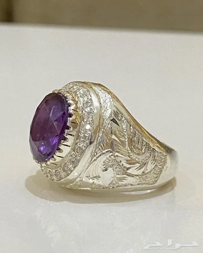 خاتم اميتست طبيعي ملكي المنظر والصياغه 19