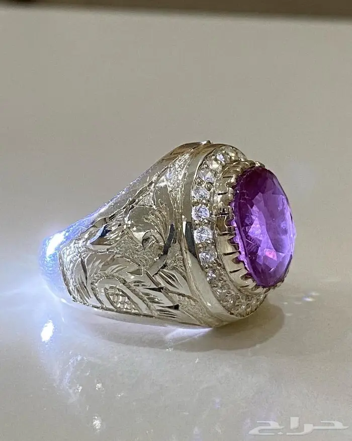 خاتم اميتست طبيعي ملكي المنظر والصياغه 0