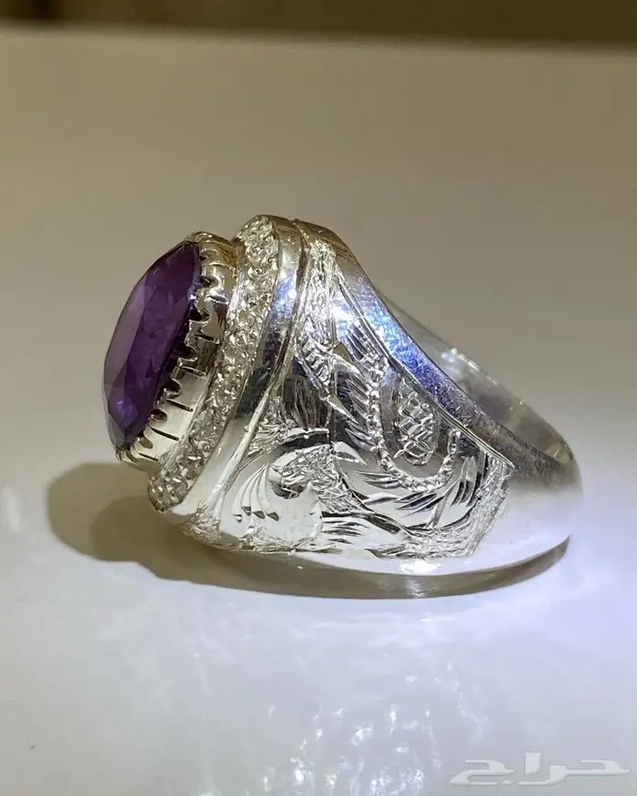 خاتم اميتست طبيعي ملكي المنظر والصياغه 18