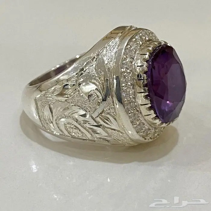 خاتم اميتست طبيعي ملكي المنظر والصياغه 3