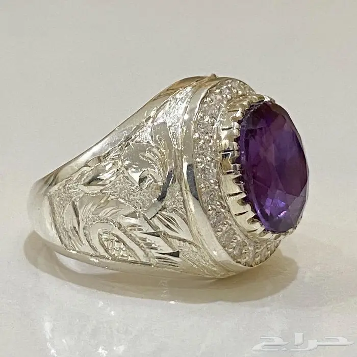 خاتم اميتست طبيعي ملكي المنظر والصياغه 8