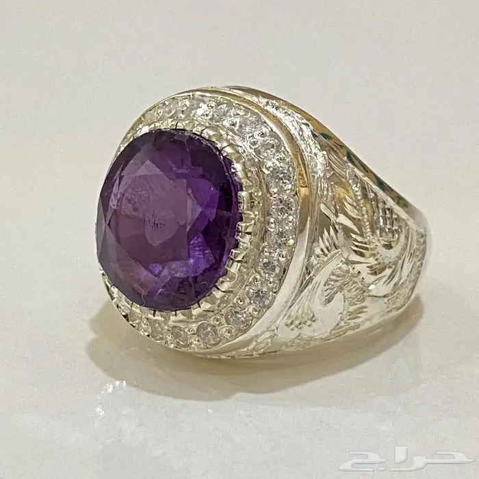 خاتم اميتست طبيعي ملكي المنظر والصياغه 13