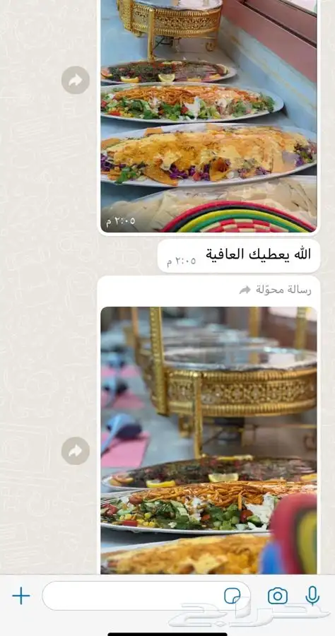 بوفيه مفتوح 5سخانات 3 سلطات ومقبلات صحون ملاعق شوك خبز 23